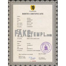 Canada fake vital record birth certificate photoshop template PSD