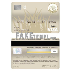 Central African Republic Bank of Central African States (BEAC) bank fake visa card debit card photoshop template PSD