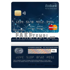 Central African Republic Ecobank fake mastercard photoshop template PSD