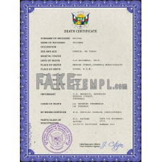 Central African Republic fake death certificate photoshop template PSD 