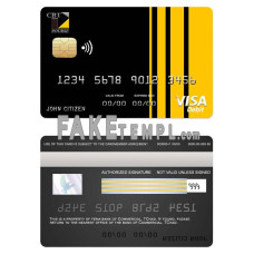 Chad Commercial bank fake visa card photoshop template PSD