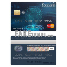 Chad Ecobank fake mastercard credit card photoshop template PSD