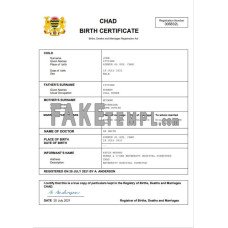 Chad fake birth certificate Word and PDF template