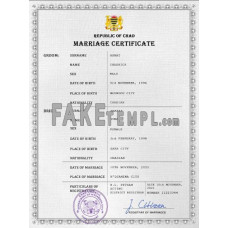 Chad fake marriage certificate photoshop template PSD 