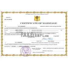 Chad fake marriage certificate Word and PDF template