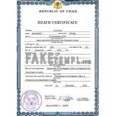 Chad fake vital record death photoshop certificate PSD