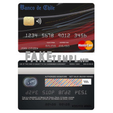 Chile Banco de Chile bank fake mastercard credit card photoshop template PSD