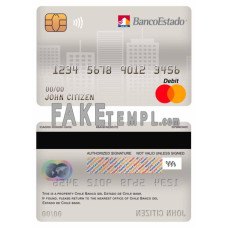 Chile Banco del Estado de Chile bank fake mastercard debit card photoshop template PSD