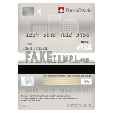 Chile Banco del Estado de Chile bank fake visa card debit card photoshop template PSD