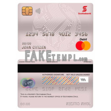 Chile Scotiabank bank fake mastercard debit card photoshop template PSD