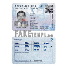 Chile fake driving license photoshop template PSD