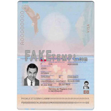 Chile fake passport photoshop template PSD