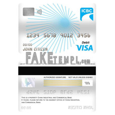 China Industrial and Commercial Bank of China bank fake visa card debit card photoshop template PSD