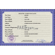 China fake death certificate photoshop template PSD 