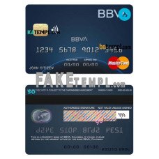 Colombia BBVA bank fake mastercard credit card photoshop template PSD