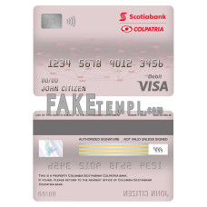 Colombia Scotiabank Colpatria bank fake visa card debit card photoshop template PSD