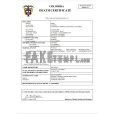 Colombia fake death certificate Word and PDF template