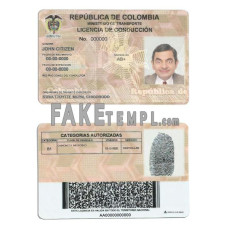 Colombia fake driving license photoshop template PSD