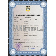 Colombia fake marriage certificate photoshop template PSD 