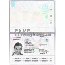 Colombia fake passport photoshop template PSD, 2015-2018