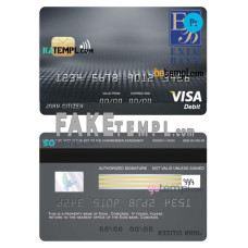 Comoros Exim bank fake visa debit card photoshop template PSD