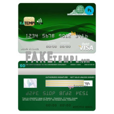 Comoros Sanduk bank fake visa credit card photoshop template PSD