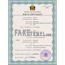 Congo (Republic of the) fake vital record birth certificate photoshop template PSD