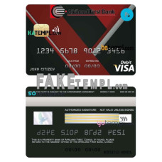 Congo Afriland First bank fake visa credit card photoshop template PSD