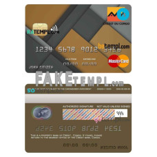 Congo Credit bank fake mastercard credit card photoshop template PSD