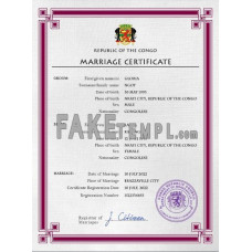 Congo, Republic of the fake marriage certificate photoshop template PSD 