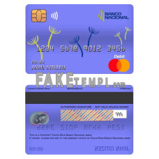 Costa Rica Banco Nacional de Costa Rica fake mastercard debit card photoshop template PSD