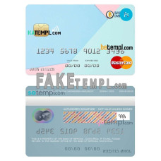 Costa Rica Improsa bank fake mastercard credit card photoshop template PSD