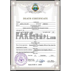 Costa Rica fake death certificate photoshop template PSD 