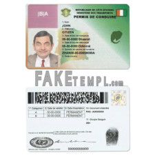 Cote D’Ivoire fake driving license photoshop template PSD