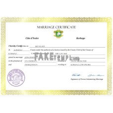 Cote d’Ivoire fake marriage certificate Word and PDF template