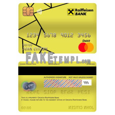 Croatia Raiffeisen bank fake mastercard debit card photoshop template PSD