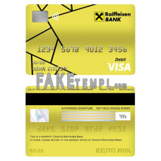 Croatia Raiffeisen bank fake visa card debit card photoshop template PSD