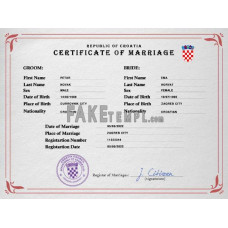 Croatia fake marriage certificate photoshop template PSD 