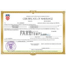 Croatia fake marriage certificate Word and PDF template