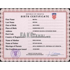 Croatia fake vital record birth certificate photoshop template PSD 