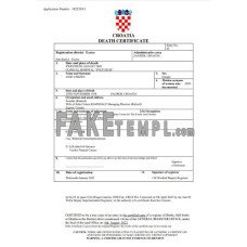 Croatia vital record fake death certificate Word and PDF template