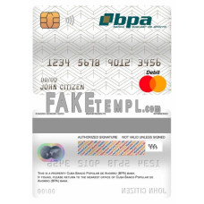 Cuba Banco Popular de Ahorro (BPA) bank fake mastercard debit card photoshop template PSD