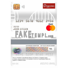 Cuba Bandec Banco de Credito y Comercio bank fake mastercard debit card photoshop template PSD