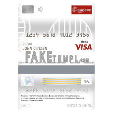 Cuba Bandec Banco de Credito y Comercio bank fake visa card debit card photoshop template PSD