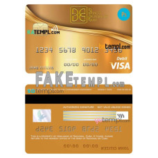 Cuba Nacional bank fake visa credit card photoshop template PSD