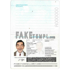 Cuba fake passport photoshop template PSD