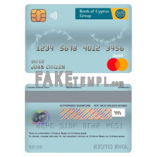 Cyprus Bank of Cyprus bank fake mastercard debit card photoshop template PSD