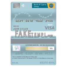 Cyprus Bank of Cyprus bank fake visa card debit card photoshop template PSD