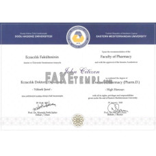 Cyprus Eastern Mediterranean University fake diploma photoshop template PSD