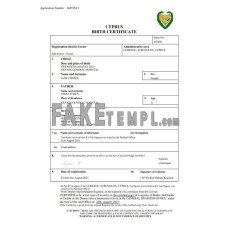 Cyprus fake birth certificate Word and PDF template